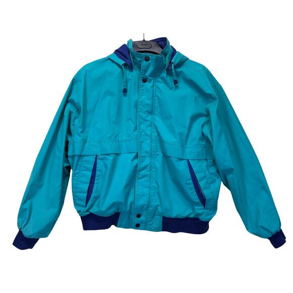 Vintage Pacific Trail Charger Jacket Size XL Teal and Navy with Hood - Picture 1 of 14